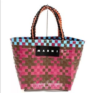 Auth MARNI Bordeaux Multi Polypropylenet Tote Bag